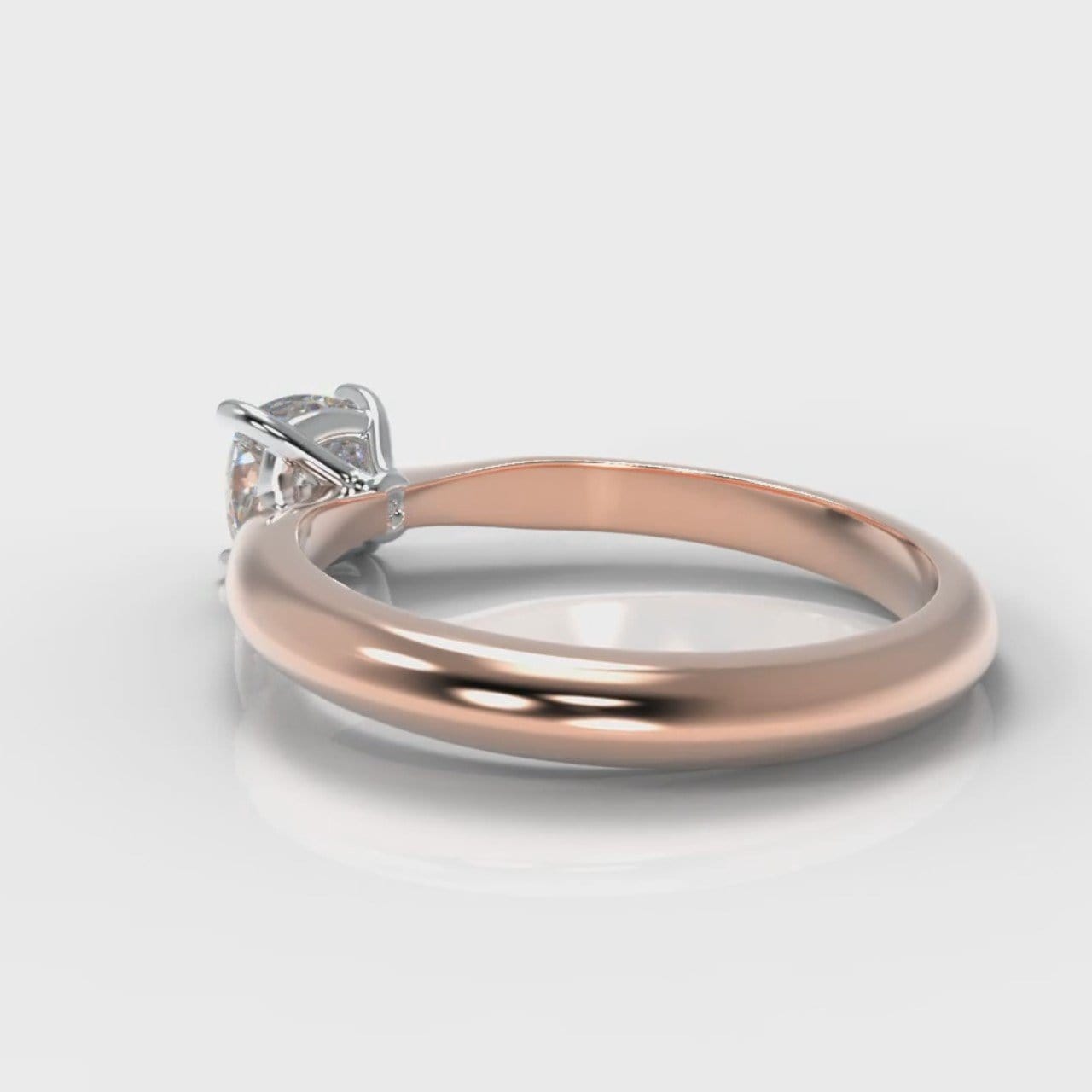 Carrée Solitaire Cushion Cut Diamond Engagement Ring - Rose Gold