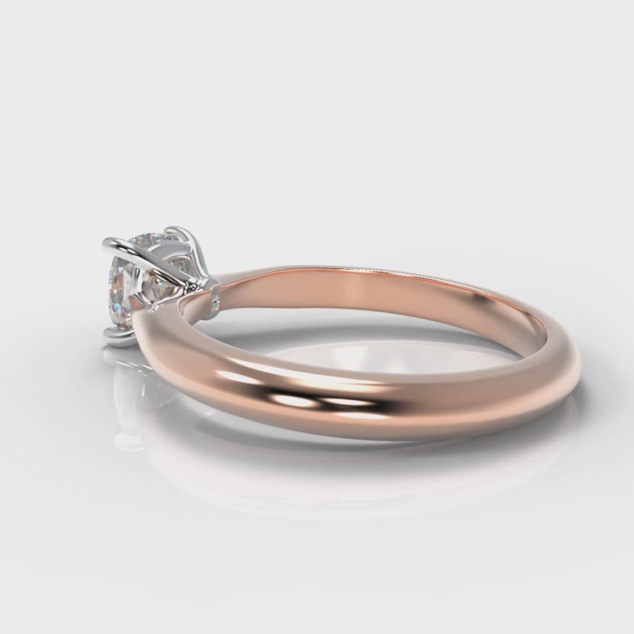 Carrée Solitaire Cushion Cut Diamond Engagement Ring - Rose Gold