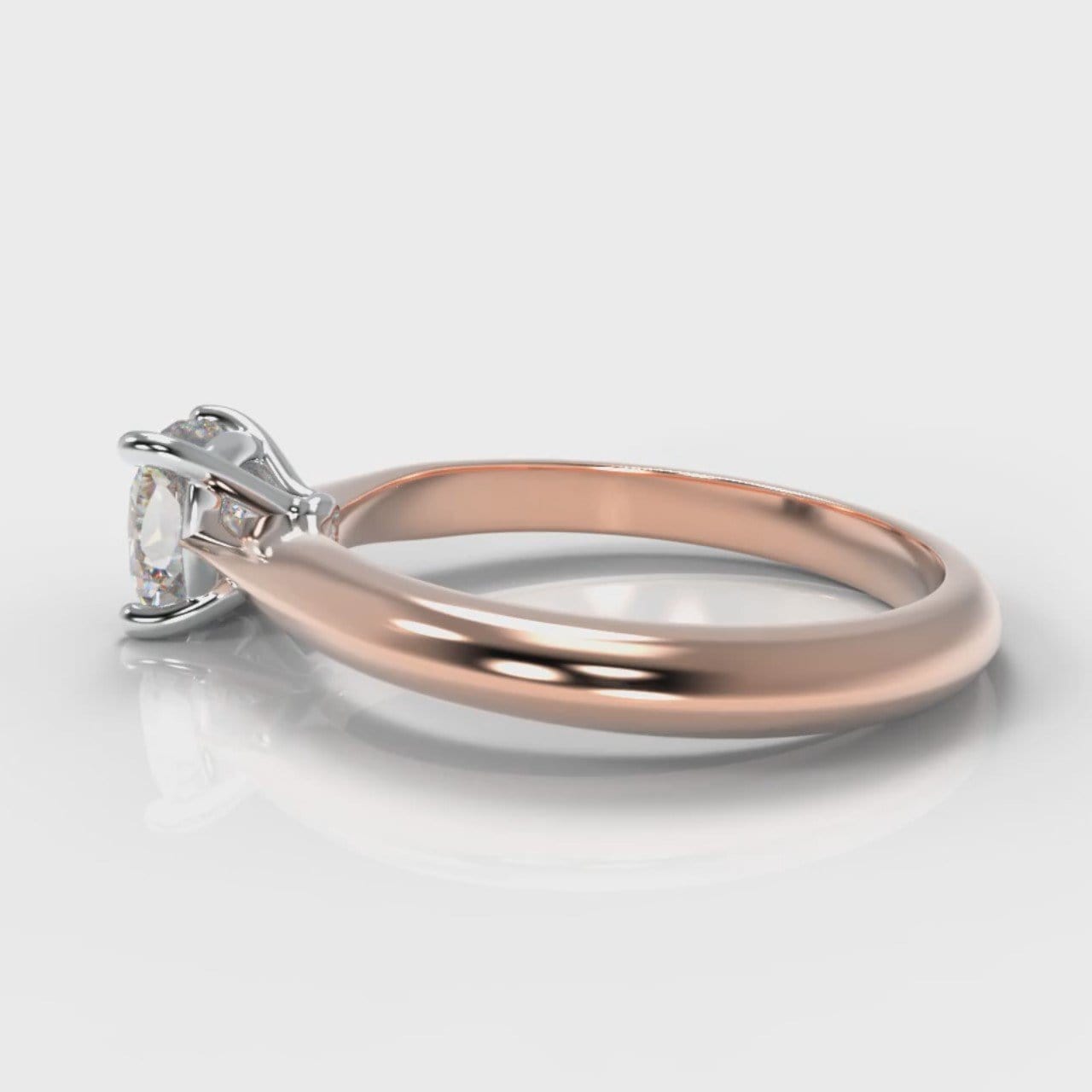 Carrée Solitaire Cushion Cut Diamond Engagement Ring - Rose Gold