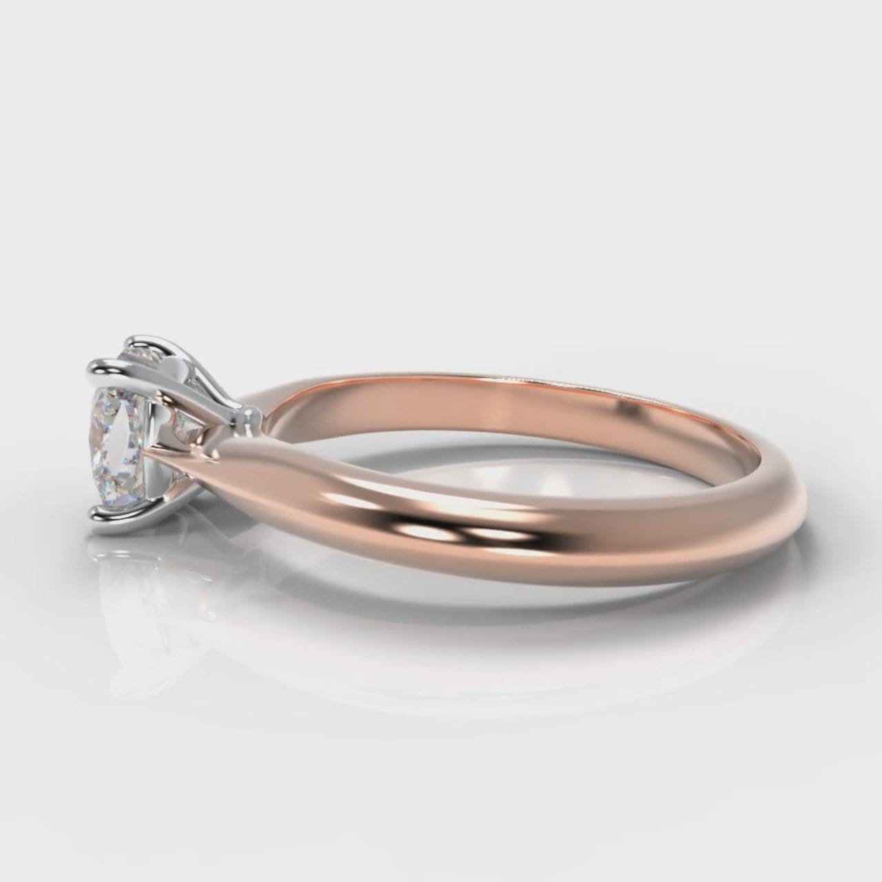 Carrée Solitaire Cushion Cut Diamond Engagement Ring - Rose Gold