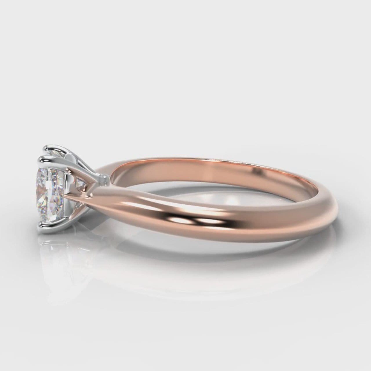 Carrée Solitaire Cushion Cut Diamond Engagement Ring - Rose Gold
