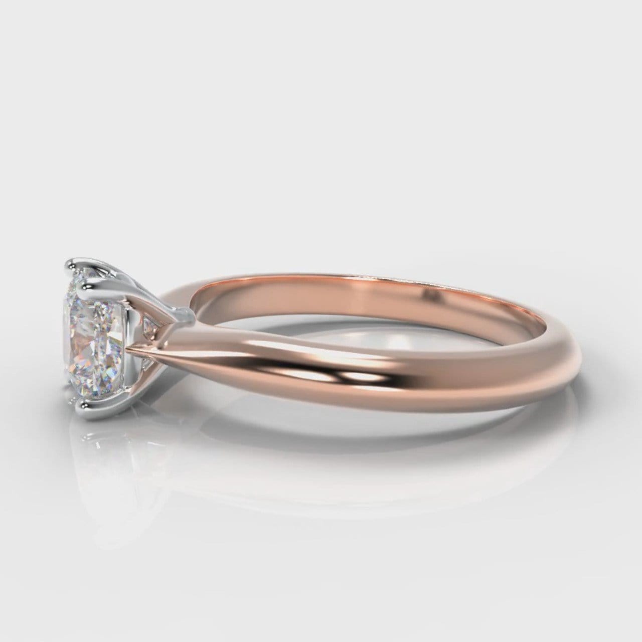 Carrée Solitaire Cushion Cut Diamond Engagement Ring - Rose Gold