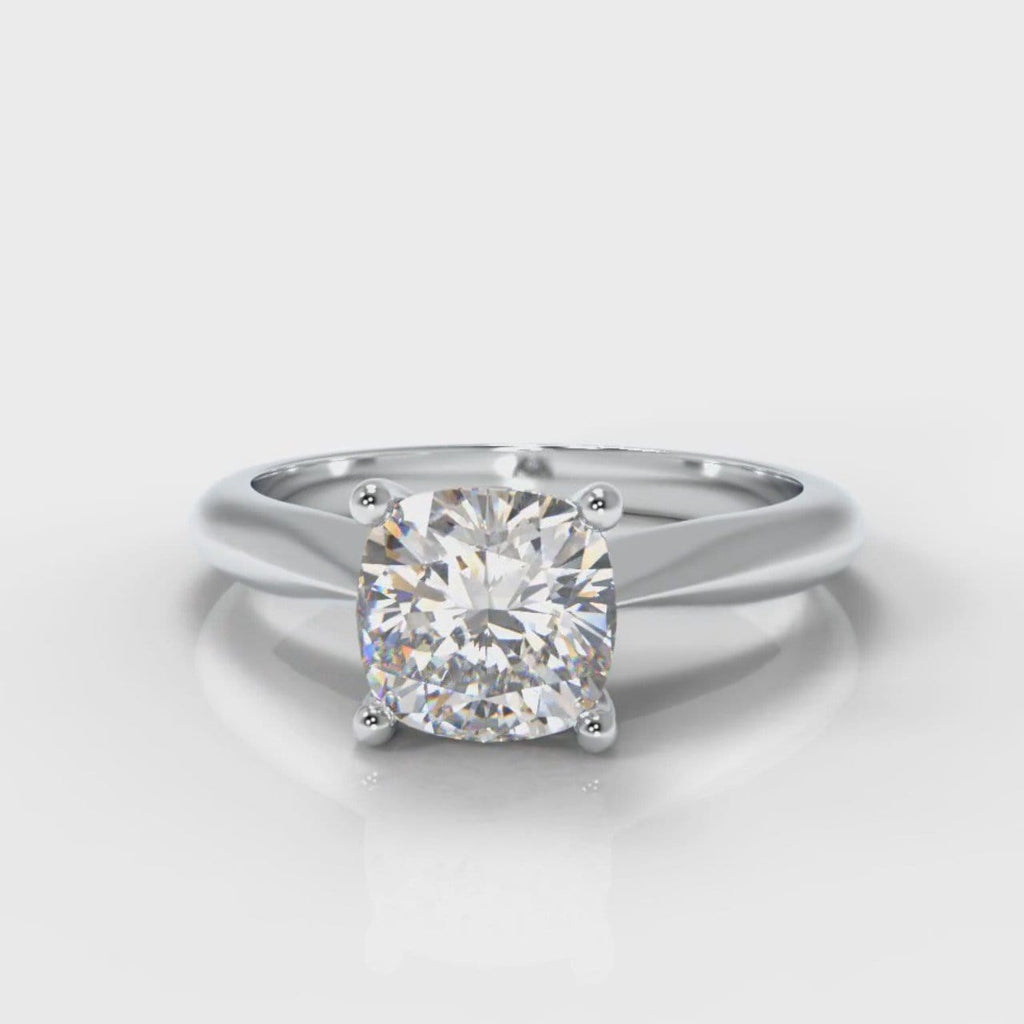 Carrée Solitaire Cushion Cut Diamond Engagement Ring