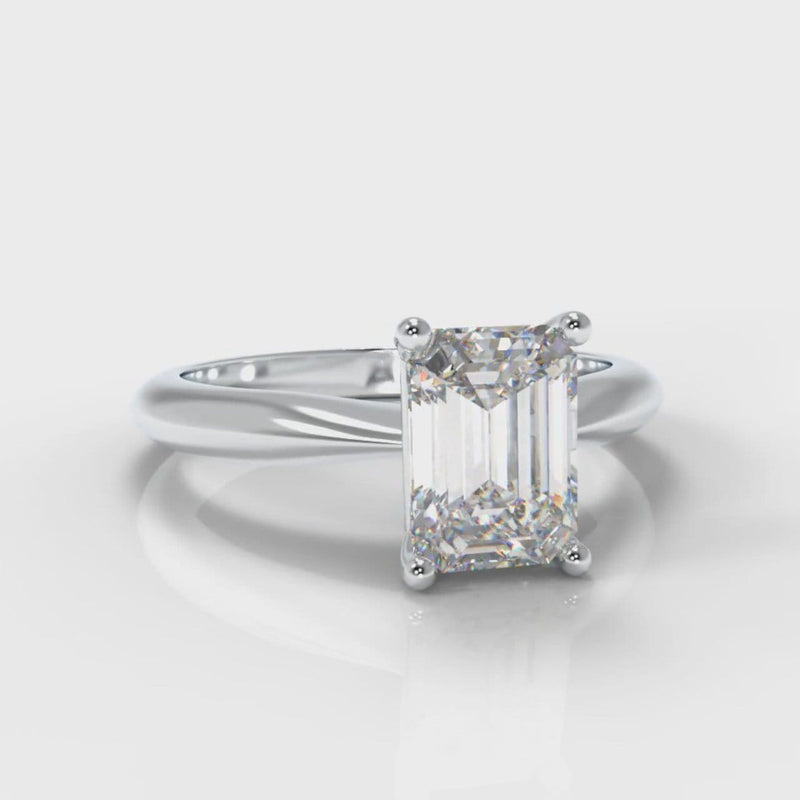 Carrée Solitaire Emerald Cut Diamond Engagement Ring