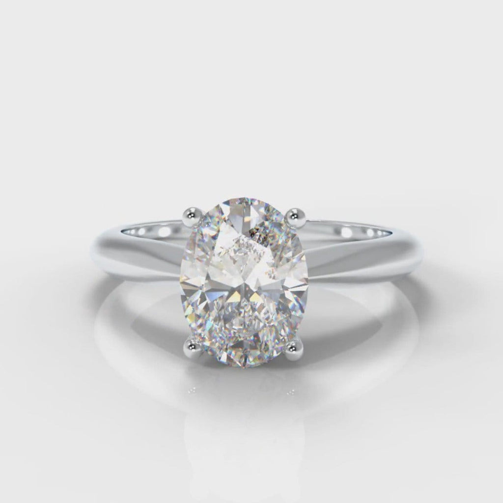 Carrée Solitaire Oval Diamond Engagement Ring