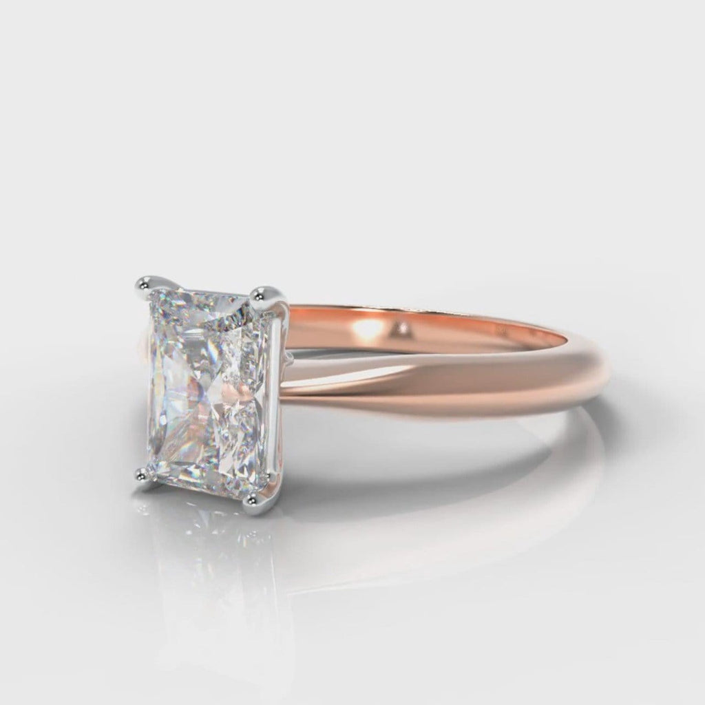Carrée Solitaire Radiant Cut Diamond Engagement Ring - Rose Gold