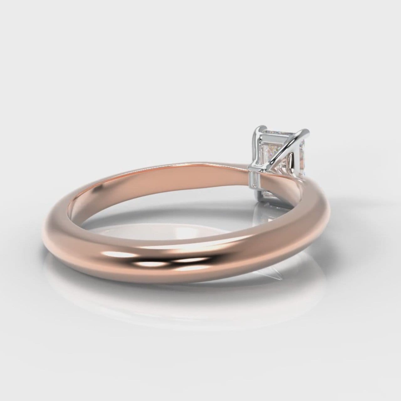 Carrée Solitaire Radiant Cut Diamond Engagement Ring - Rose Gold