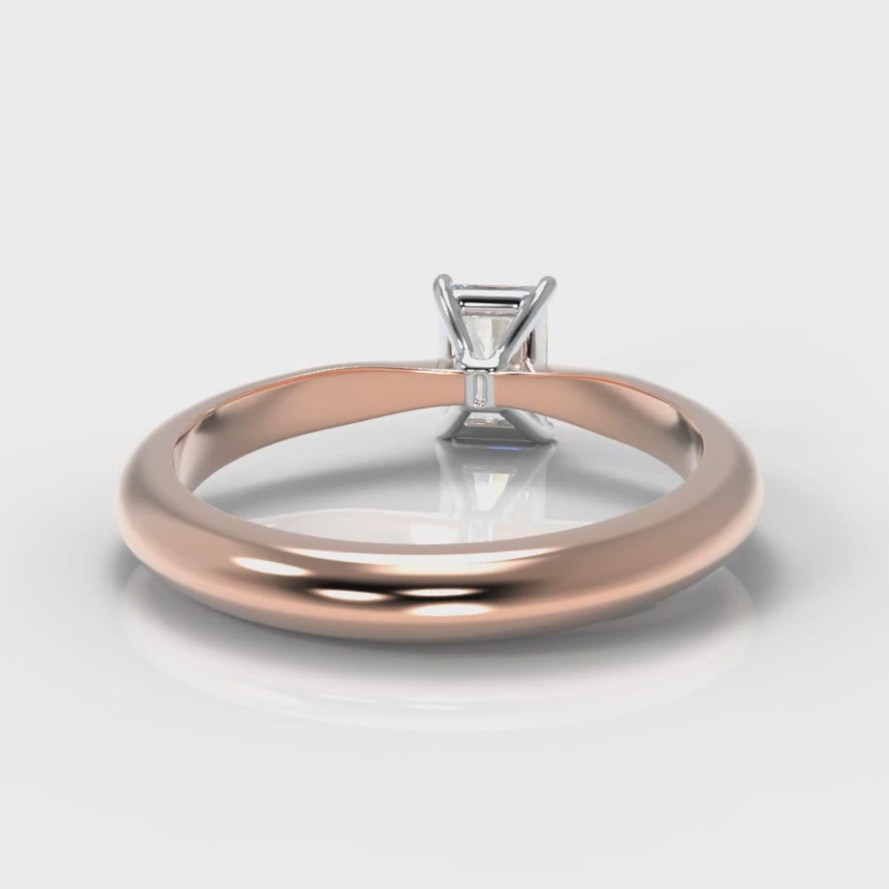 Carrée Solitaire Radiant Cut Diamond Engagement Ring - Rose Gold