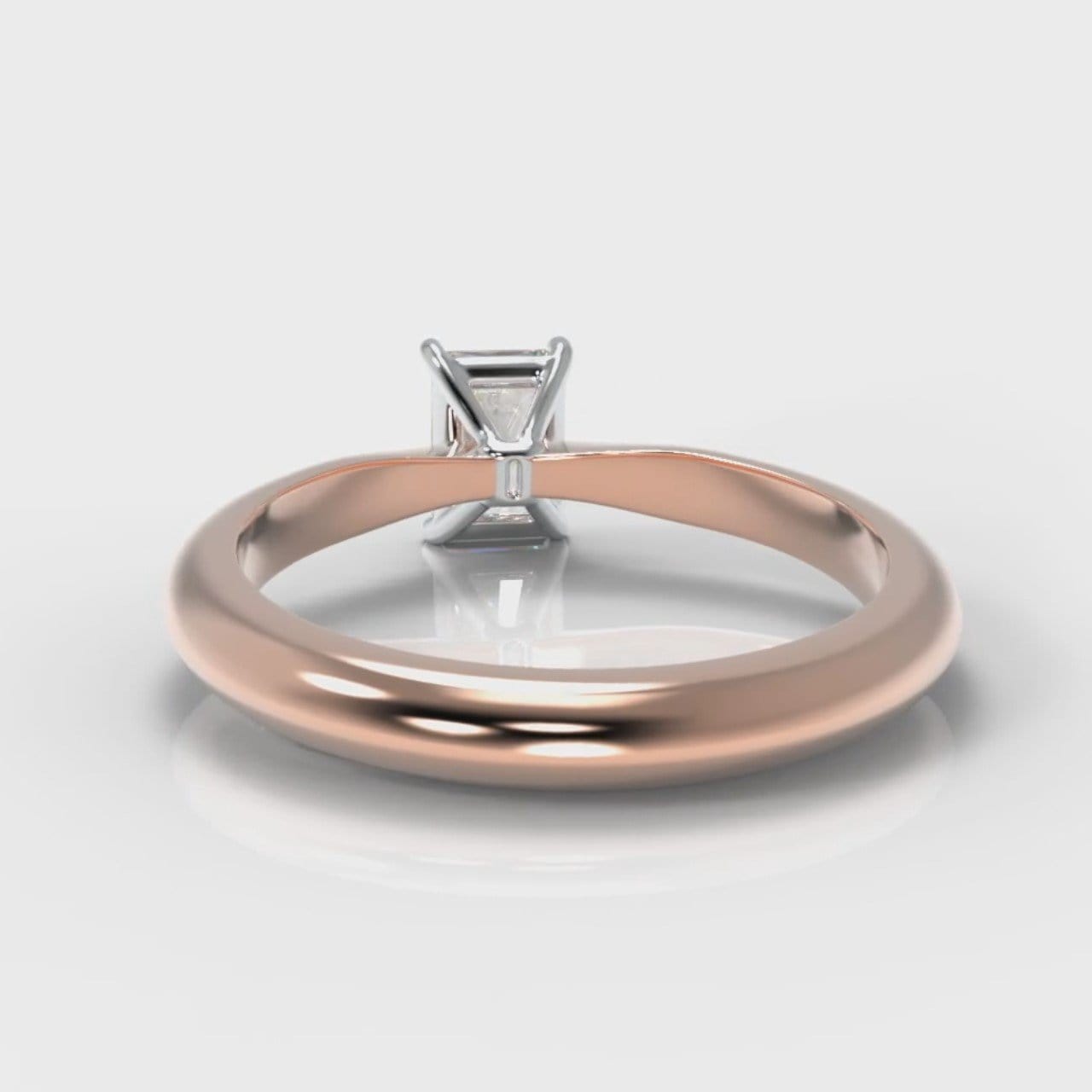 Carrée Solitaire Radiant Cut Diamond Engagement Ring - Rose Gold