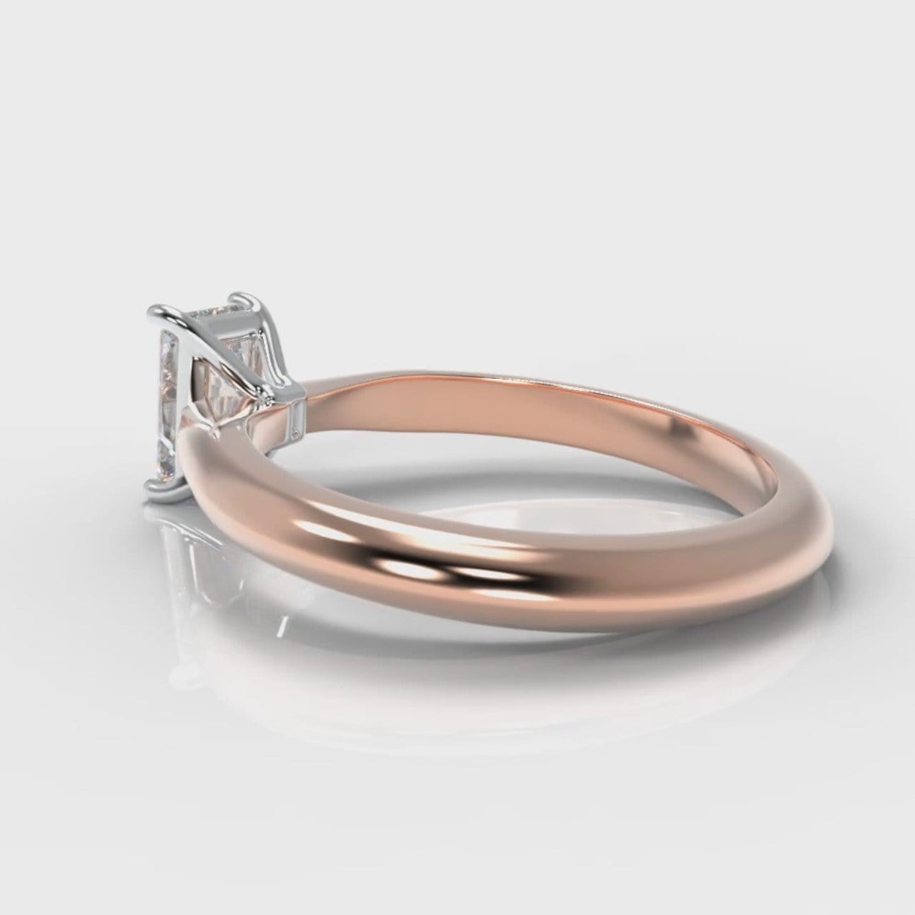 Carrée Solitaire Radiant Cut Diamond Engagement Ring - Rose Gold