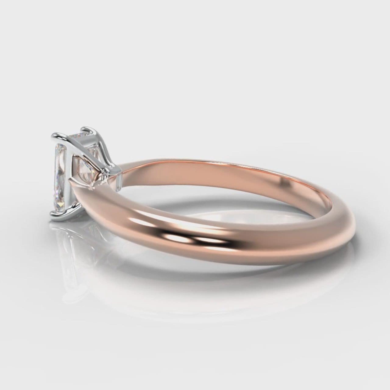 Carrée Solitaire Radiant Cut Diamond Engagement Ring - Rose Gold