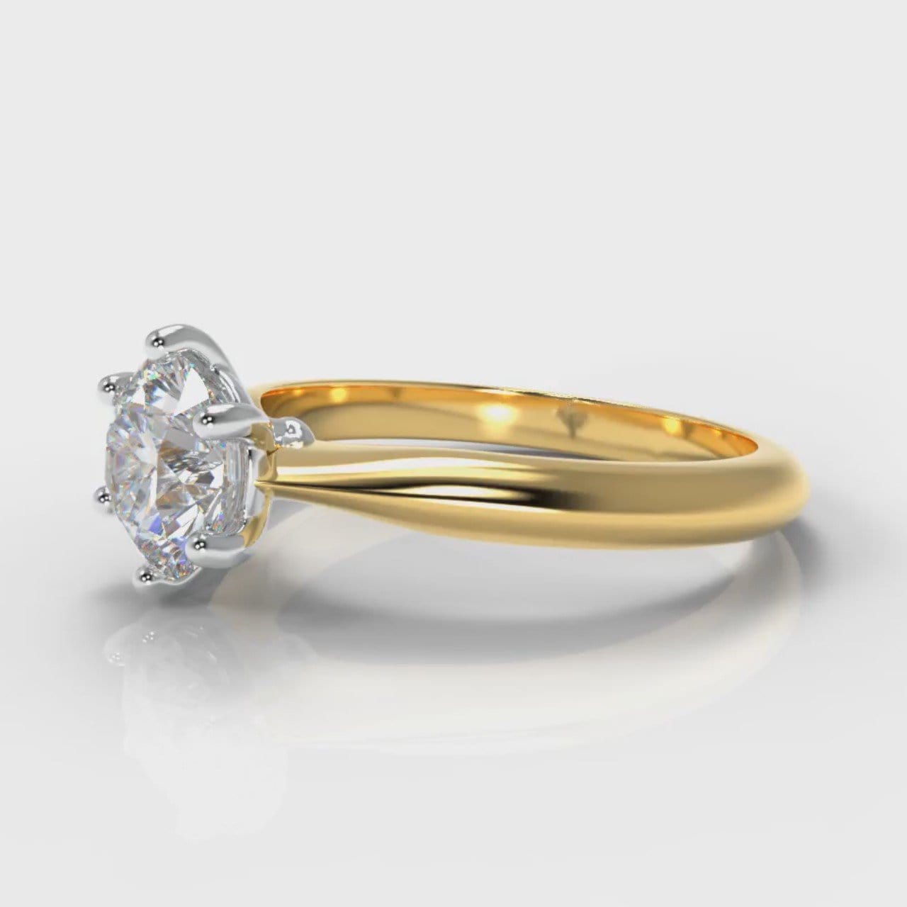 Star Solitaire Round Brilliant Diamond Engagement Ring - Yellow Gold