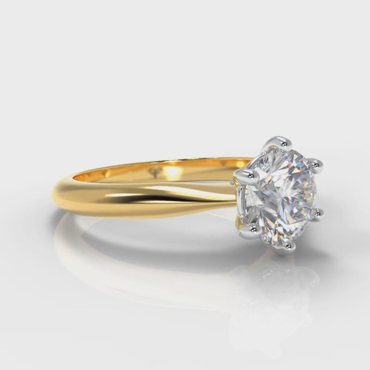 Star Solitaire Round Brilliant Diamond Engagement Ring - Yellow Gold