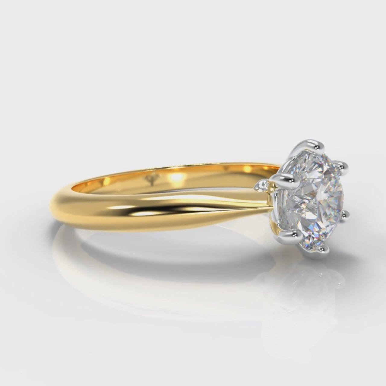 Star Solitaire Round Brilliant Diamond Engagement Ring - Yellow Gold