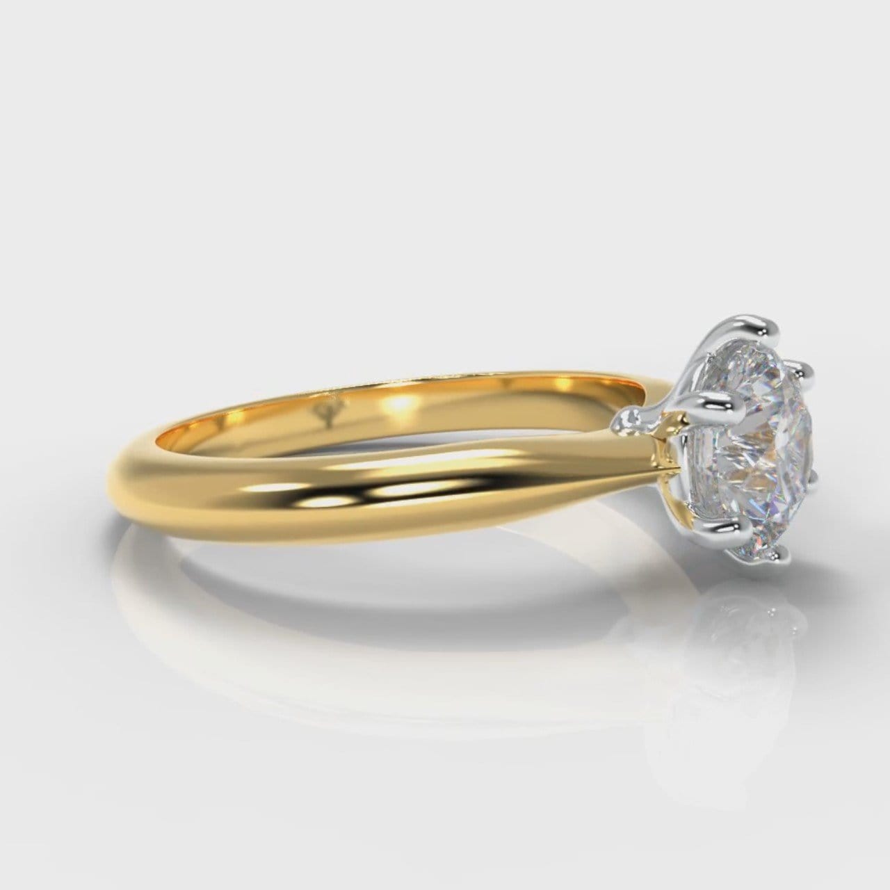 Star Solitaire Round Brilliant Diamond Engagement Ring - Yellow Gold