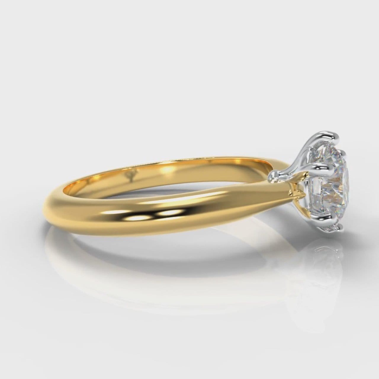 Star Solitaire Round Brilliant Diamond Engagement Ring - Yellow Gold