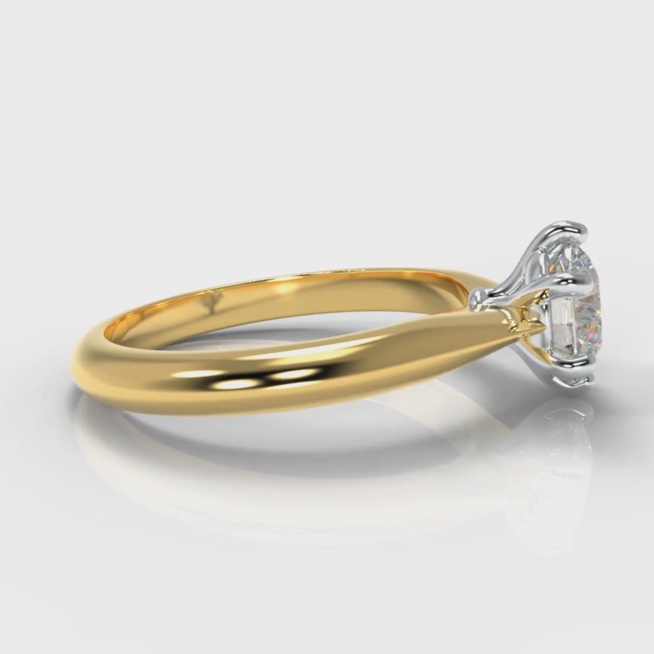 Star Solitaire Round Brilliant Diamond Engagement Ring - Yellow Gold