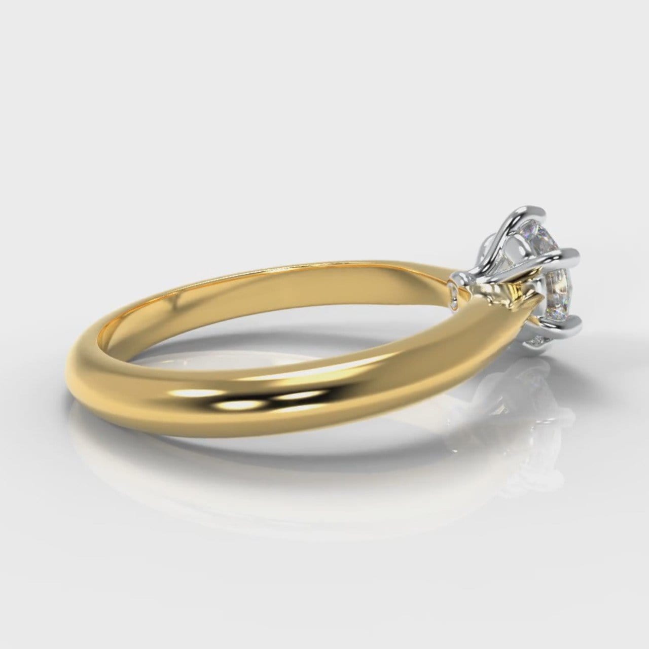 Star Solitaire Round Brilliant Diamond Engagement Ring - Yellow Gold