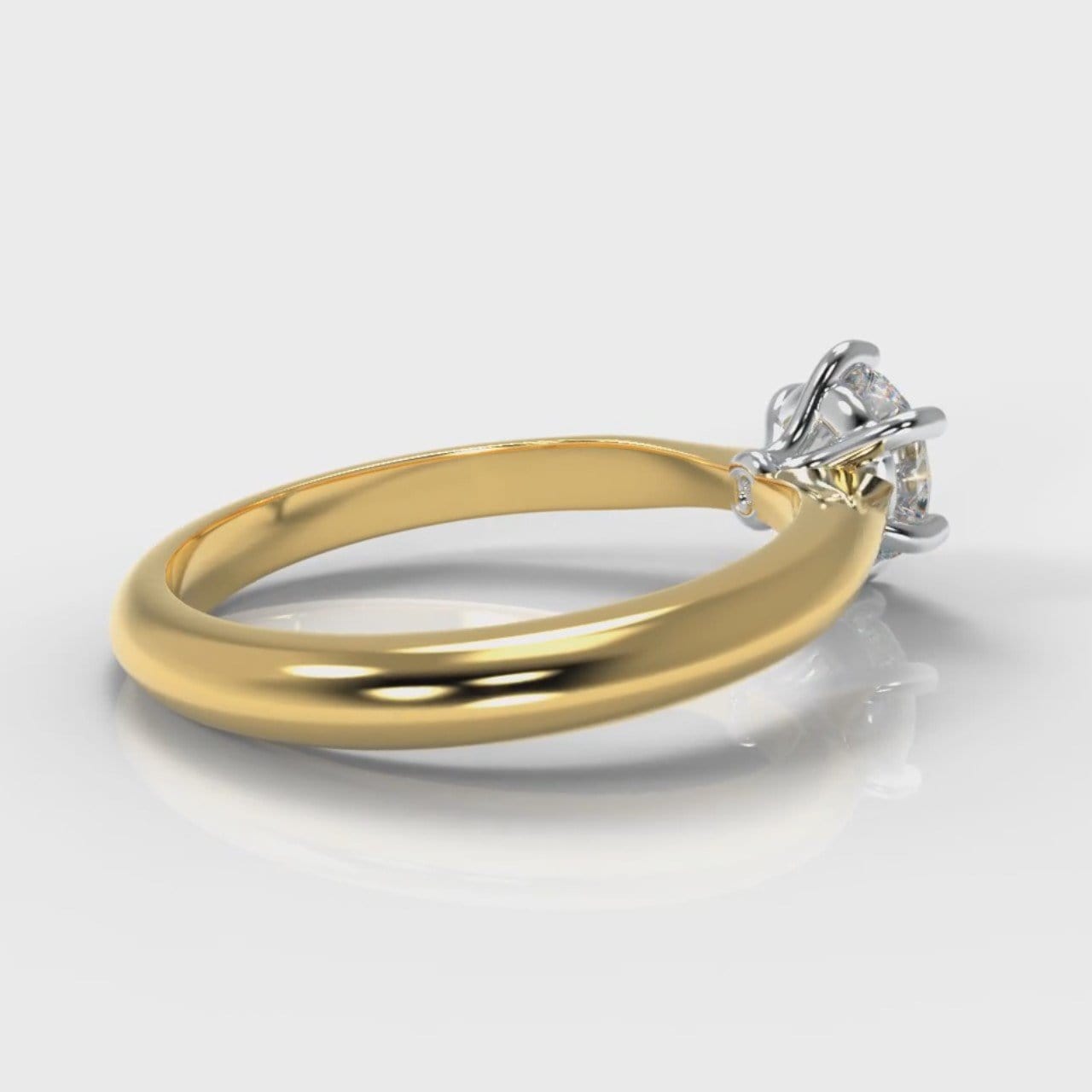 Star Solitaire Round Brilliant Diamond Engagement Ring - Yellow Gold