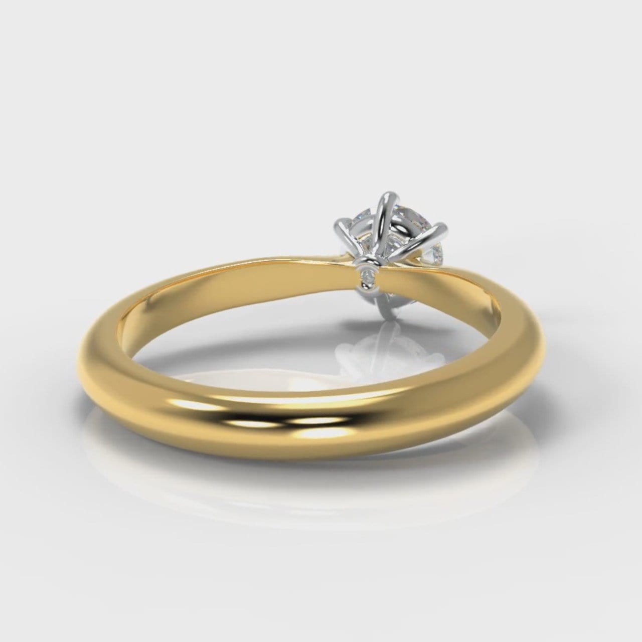 Star Solitaire Round Brilliant Diamond Engagement Ring - Yellow Gold