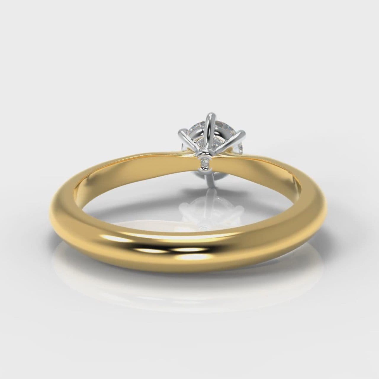 Star Solitaire Round Brilliant Diamond Engagement Ring - Yellow Gold