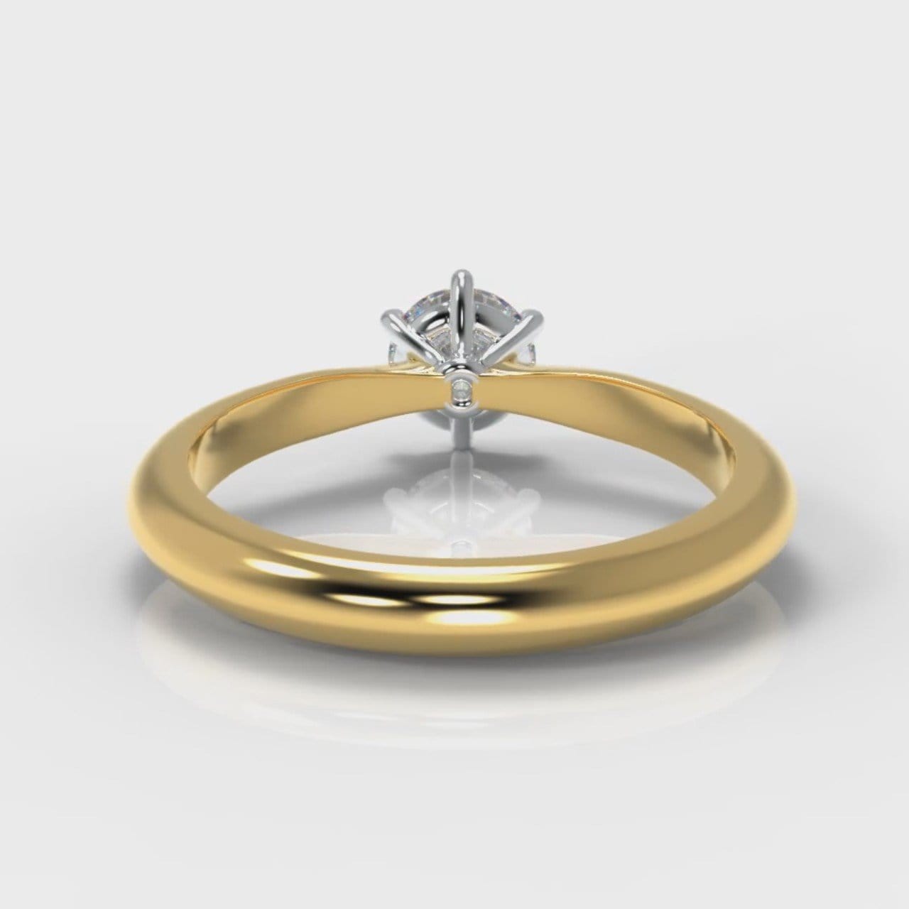 Star Solitaire Round Brilliant Diamond Engagement Ring - Yellow Gold