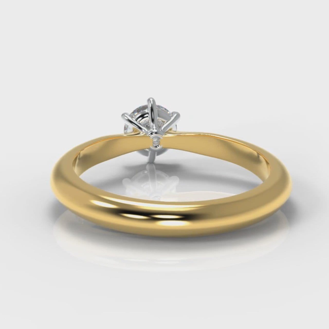Star Solitaire Round Brilliant Diamond Engagement Ring - Yellow Gold