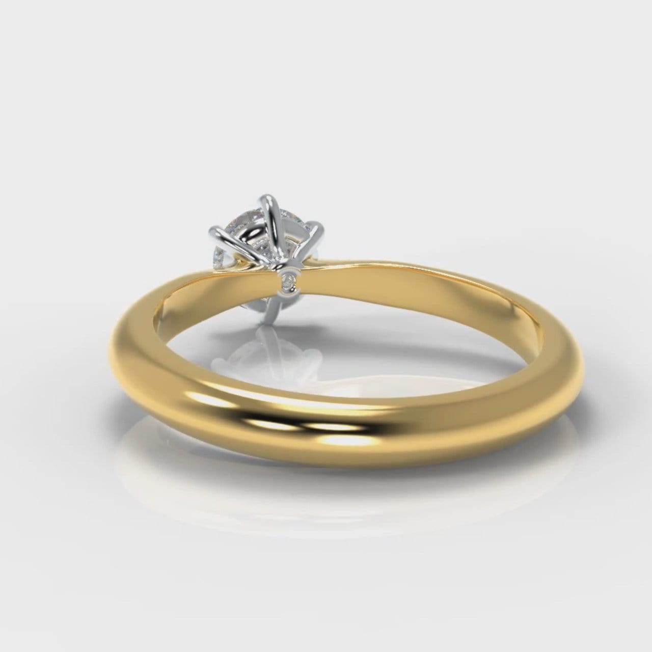 Star Solitaire Round Brilliant Diamond Engagement Ring - Yellow Gold