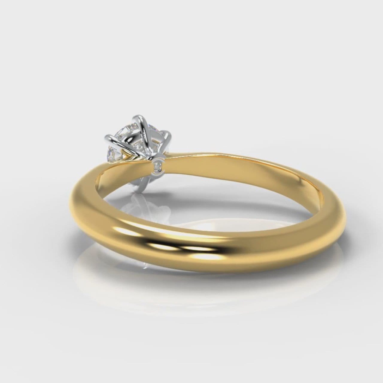 Star Solitaire Round Brilliant Diamond Engagement Ring - Yellow Gold