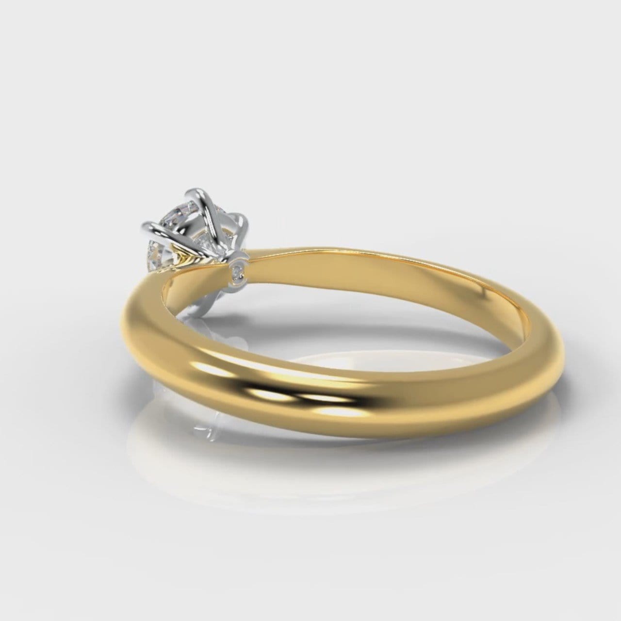 Star Solitaire Round Brilliant Diamond Engagement Ring - Yellow Gold