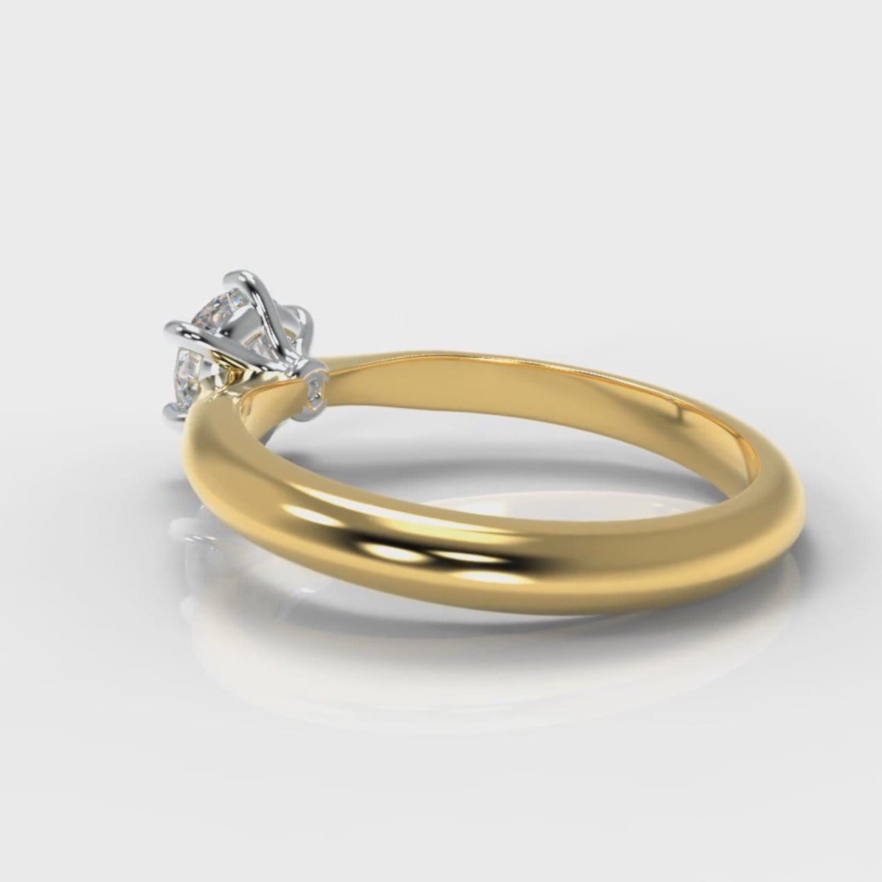 Star Solitaire Round Brilliant Diamond Engagement Ring - Yellow Gold