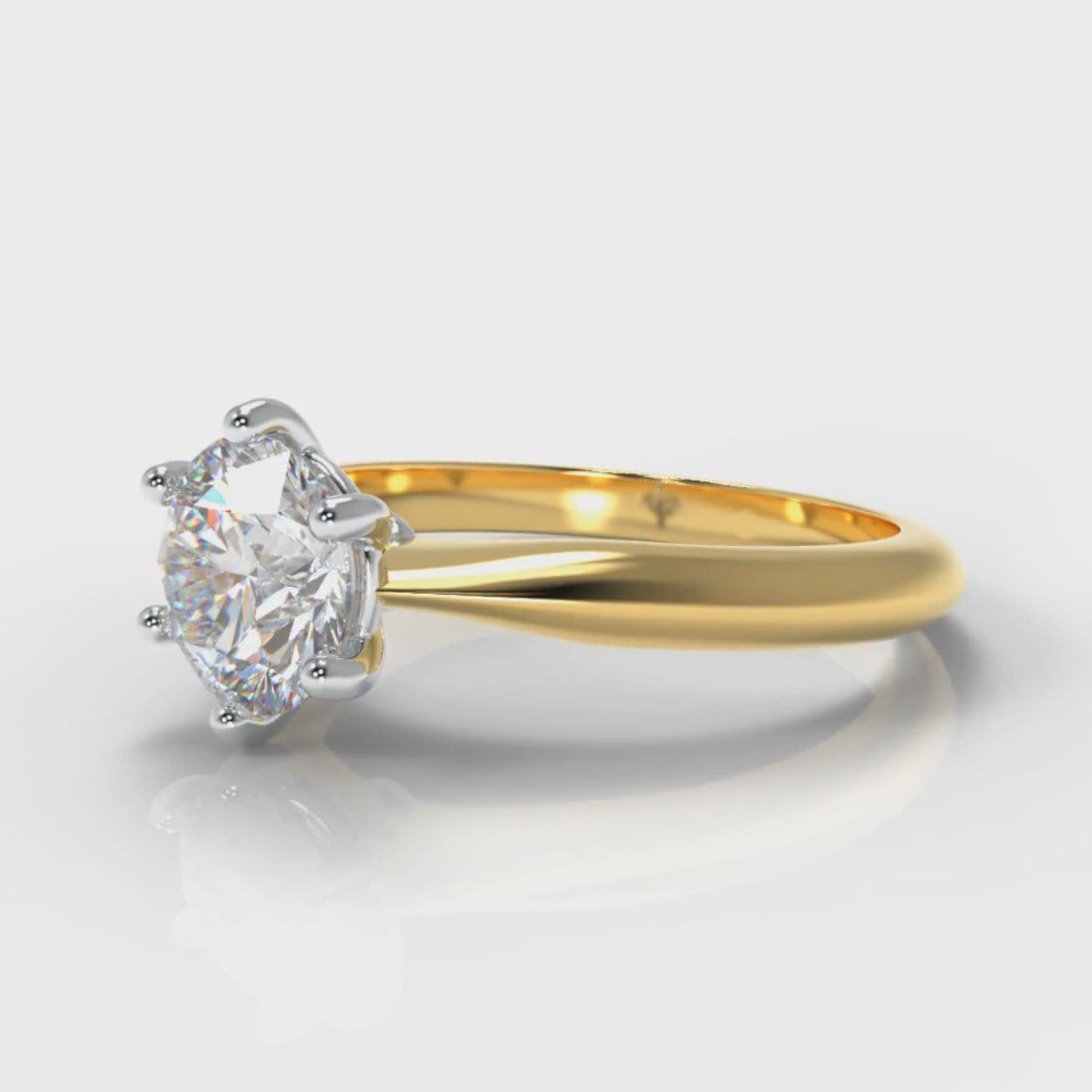Star Solitaire Round Brilliant Diamond Engagement Ring - Yellow Gold