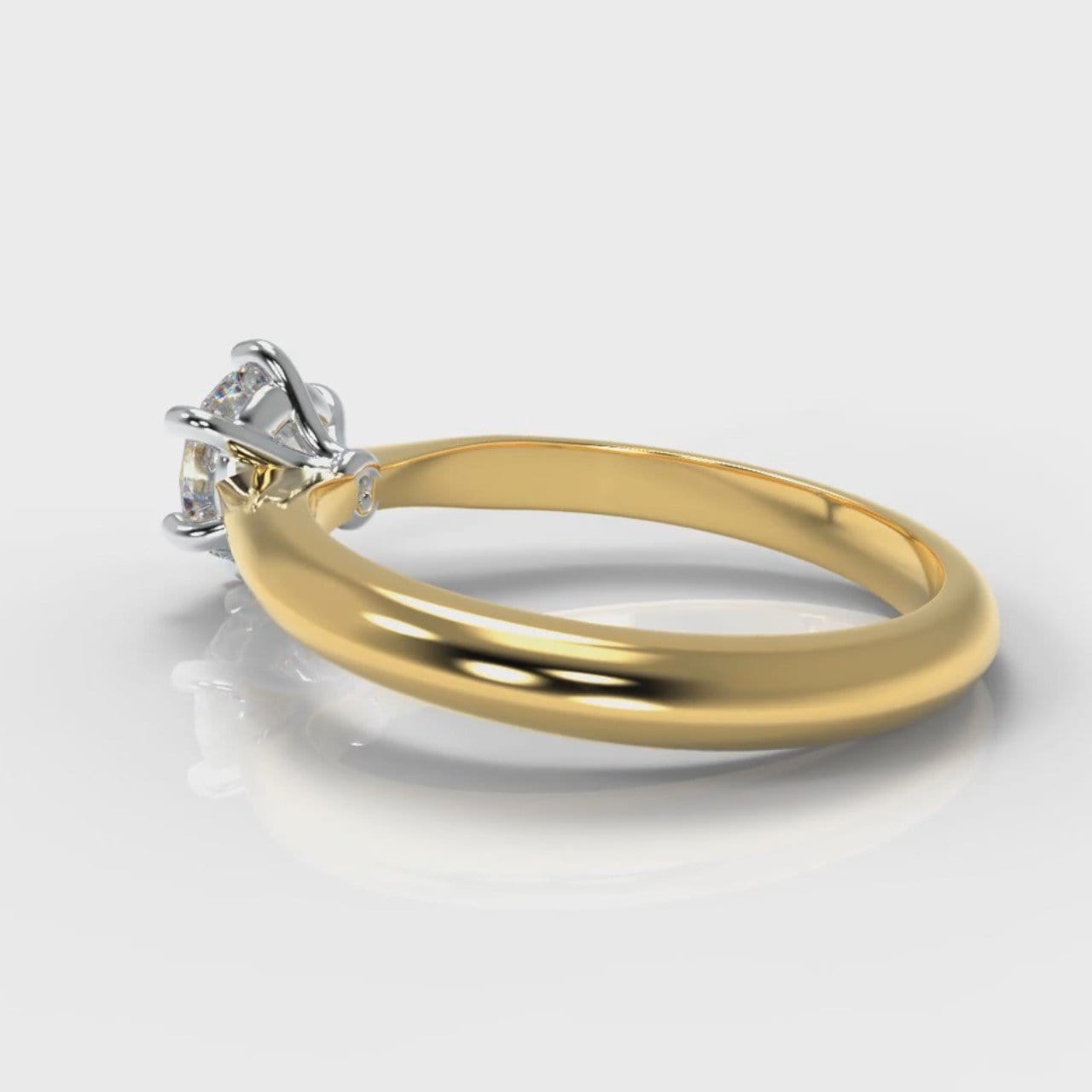 Star Solitaire Round Brilliant Diamond Engagement Ring - Yellow Gold