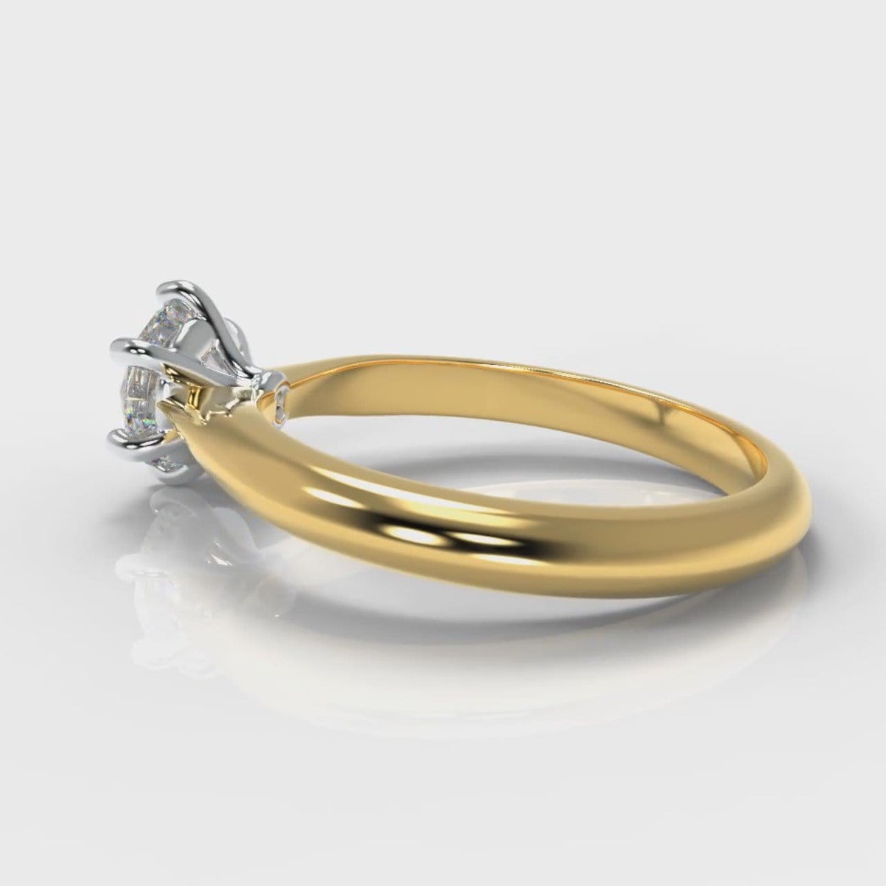 Star Solitaire Round Brilliant Diamond Engagement Ring - Yellow Gold