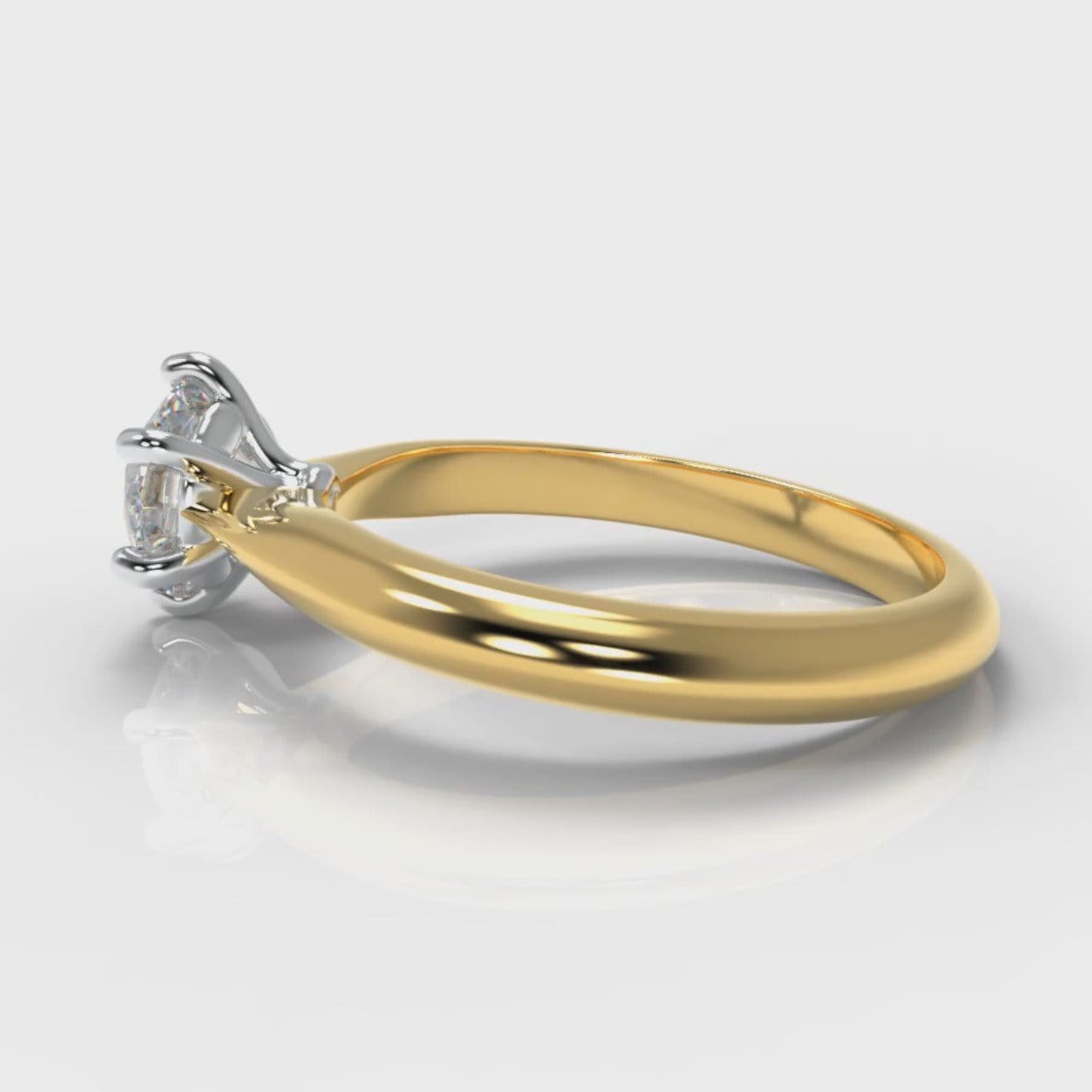 Star Solitaire Round Brilliant Diamond Engagement Ring - Yellow Gold