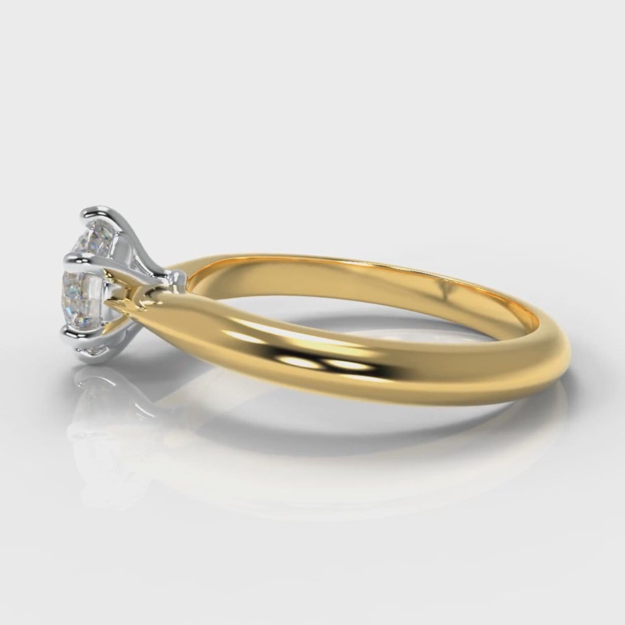 Star Solitaire Round Brilliant Diamond Engagement Ring - Yellow Gold