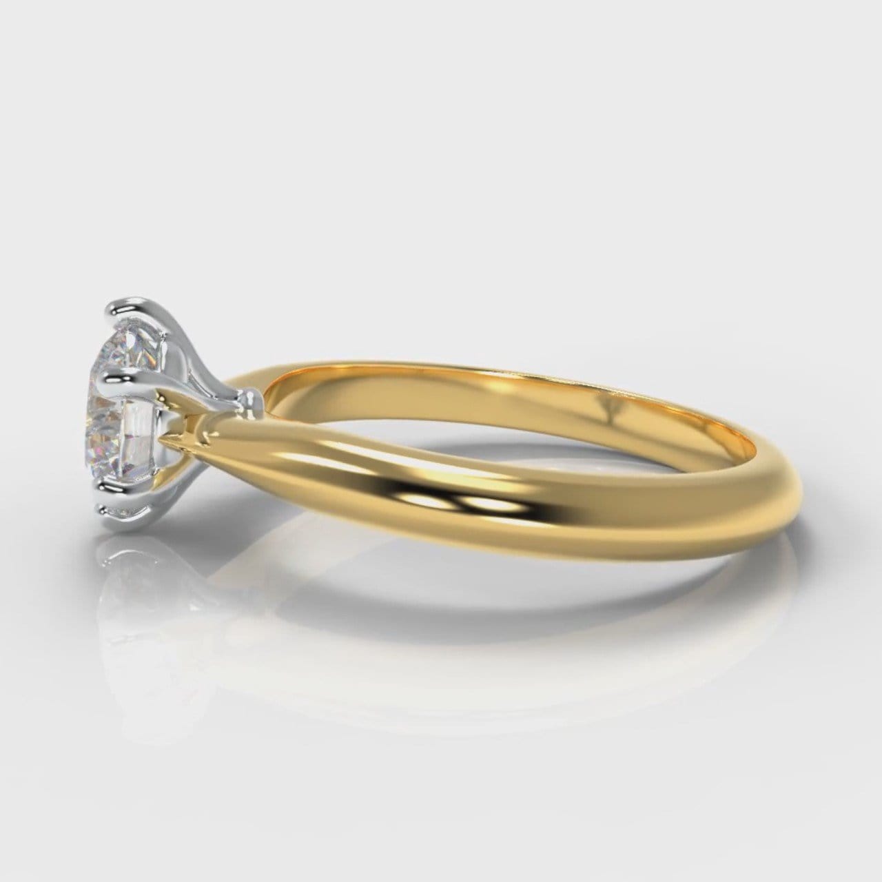 Star Solitaire Round Brilliant Diamond Engagement Ring - Yellow Gold