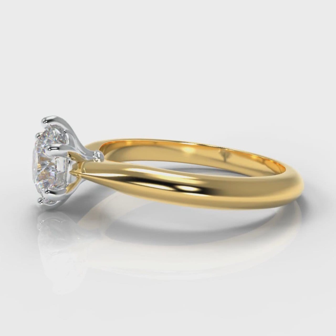 Star Solitaire Round Brilliant Diamond Engagement Ring - Yellow Gold