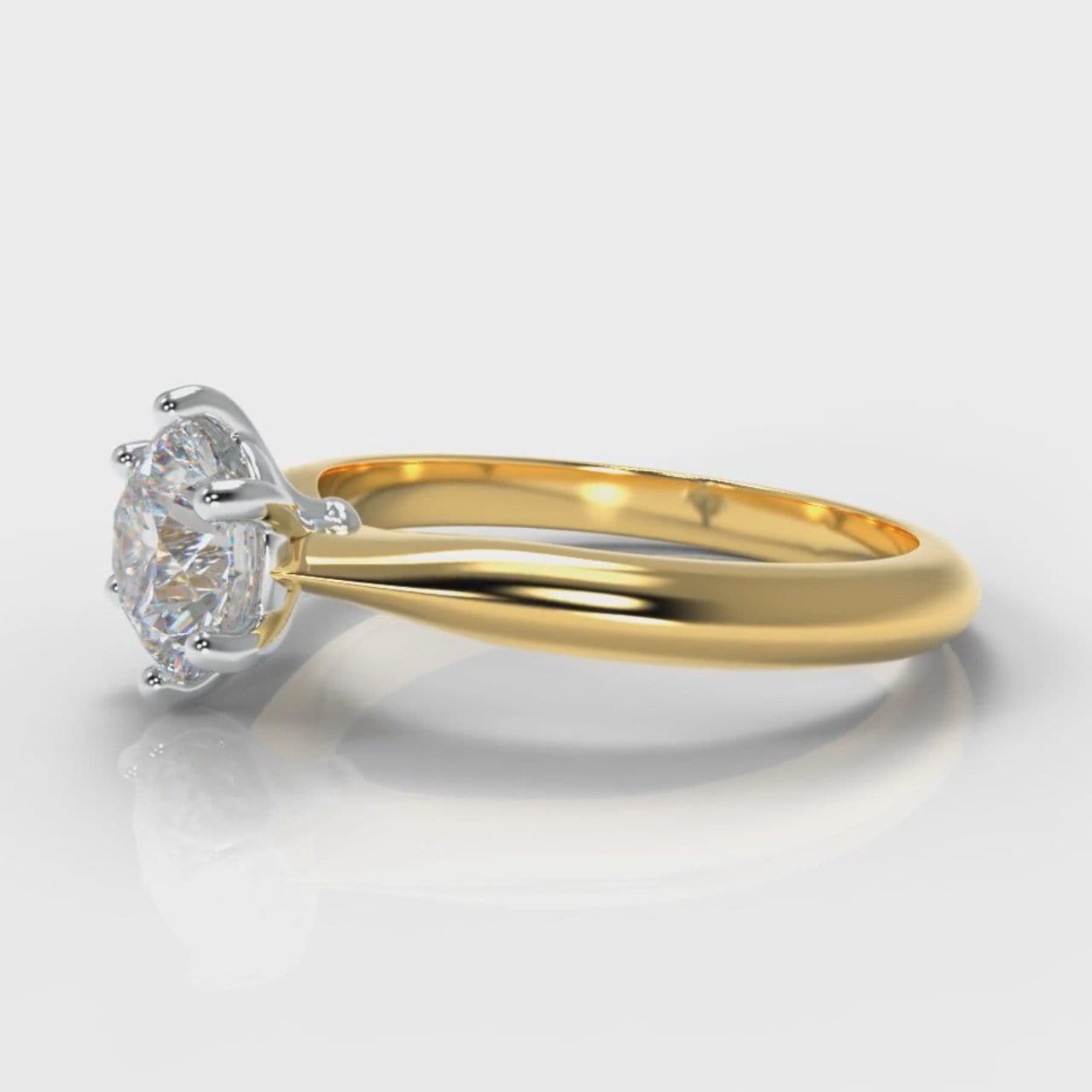 Star Solitaire Round Brilliant Diamond Engagement Ring - Yellow Gold
