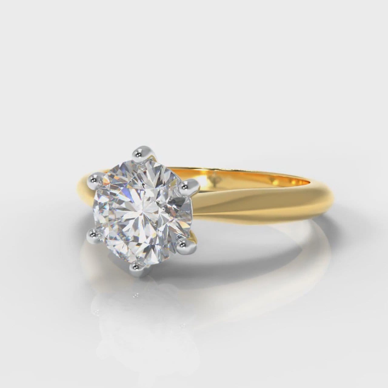 Star Solitaire Round Brilliant Diamond Engagement Ring - Yellow Gold