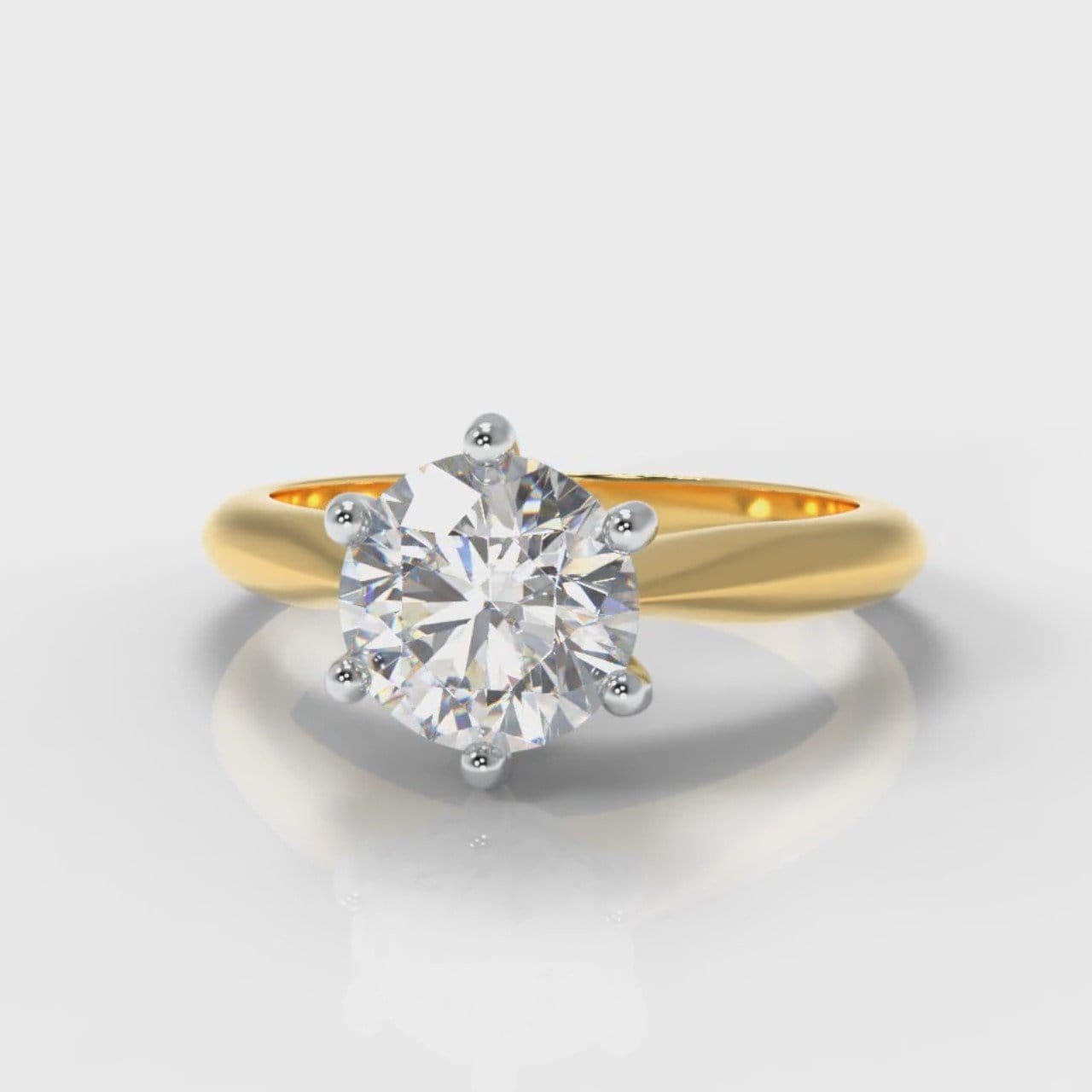 Star Solitaire Round Brilliant Diamond Engagement Ring - Yellow Gold