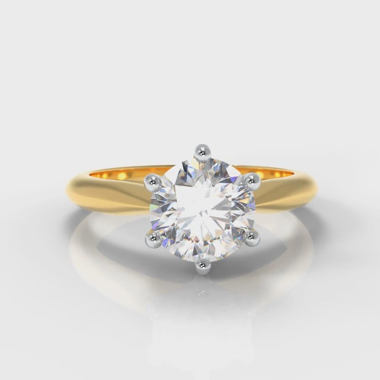 Star Solitaire Round Brilliant Diamond Engagement Ring - Yellow Gold