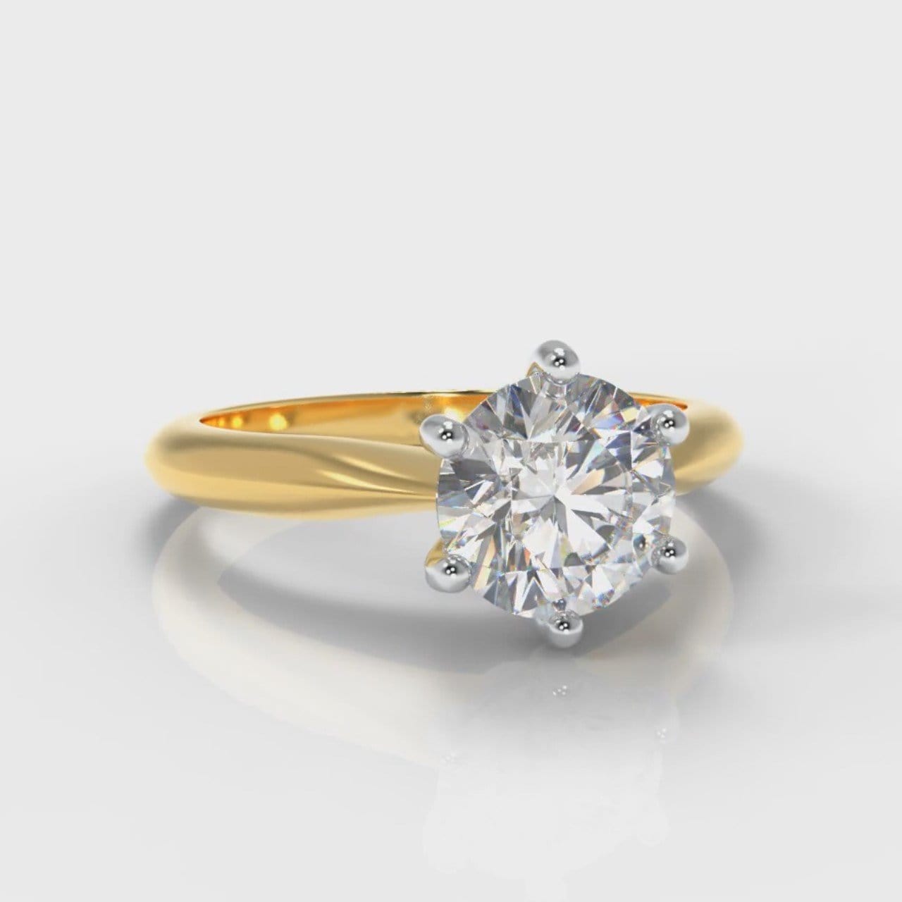 Star Solitaire Round Brilliant Diamond Engagement Ring - Yellow Gold