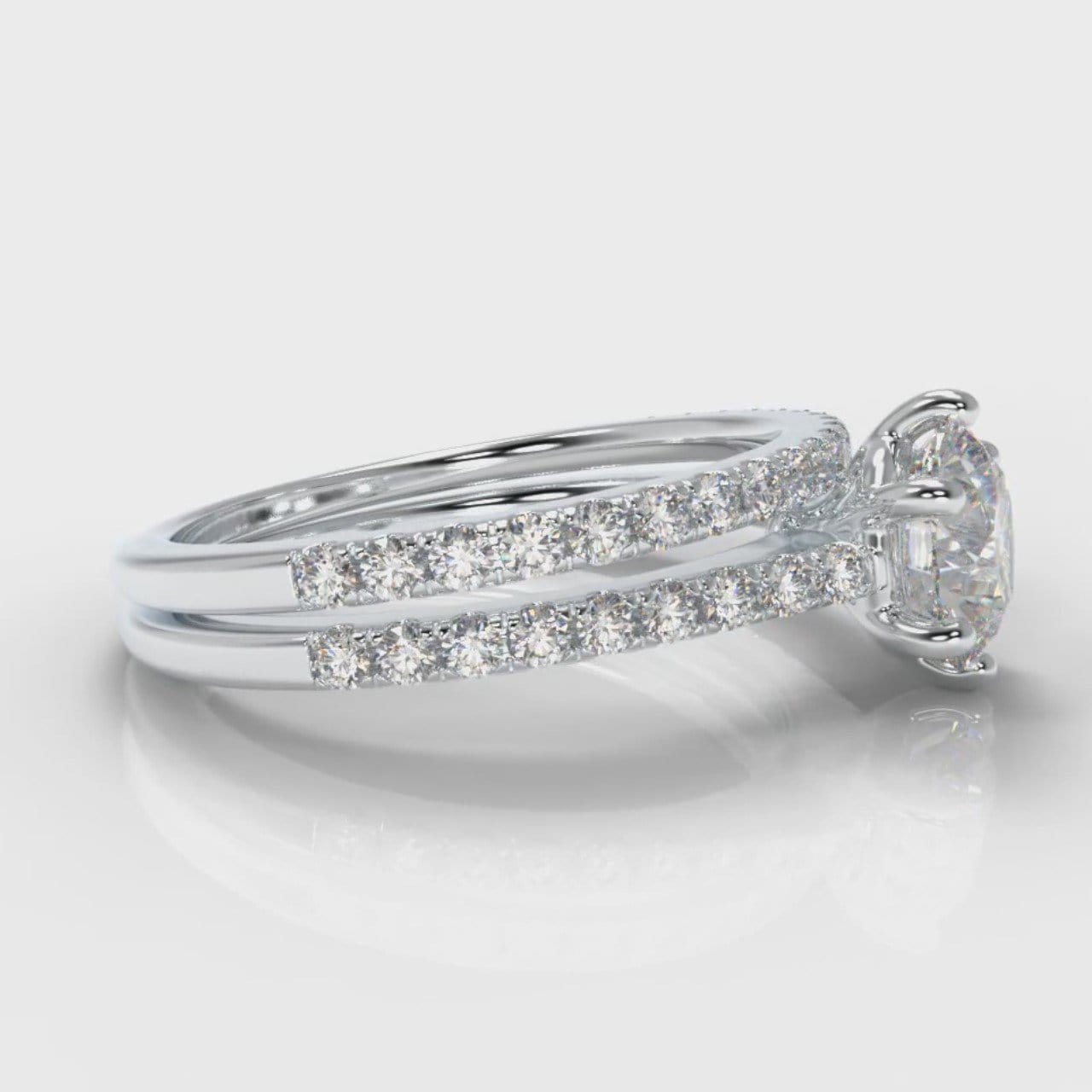 Star Petite Micropavé Round Brilliant Cut Diamond Bridal Set