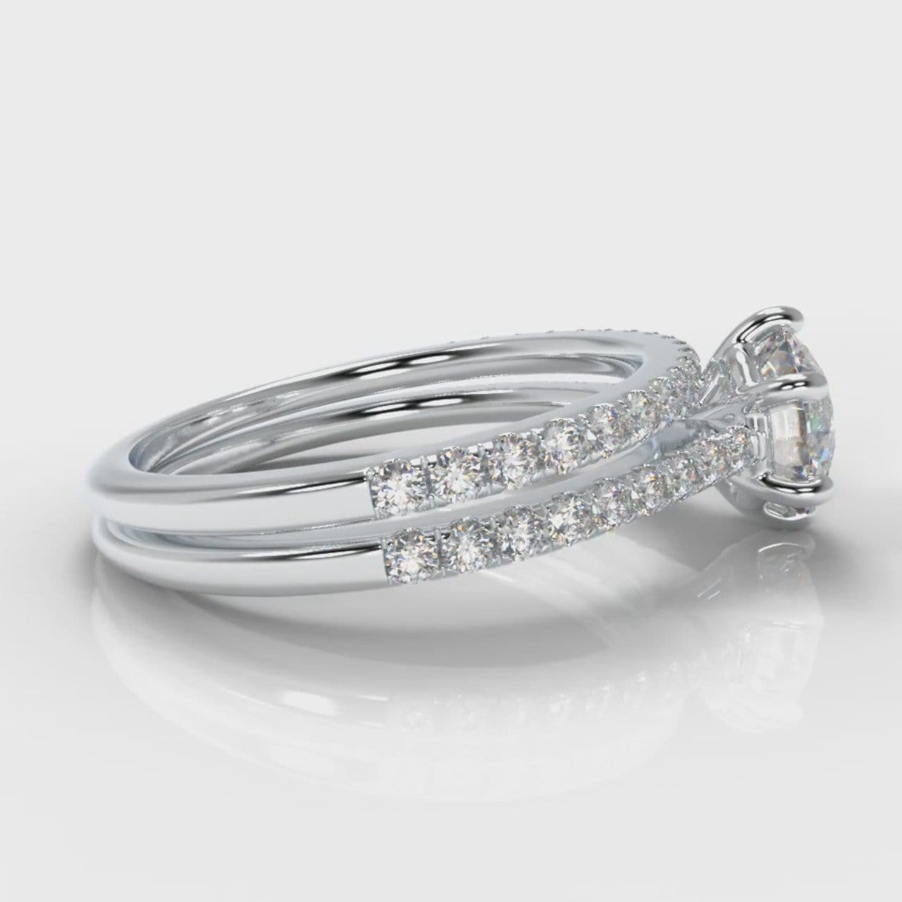 Star Petite Micropavé Round Brilliant Cut Diamond Bridal Set