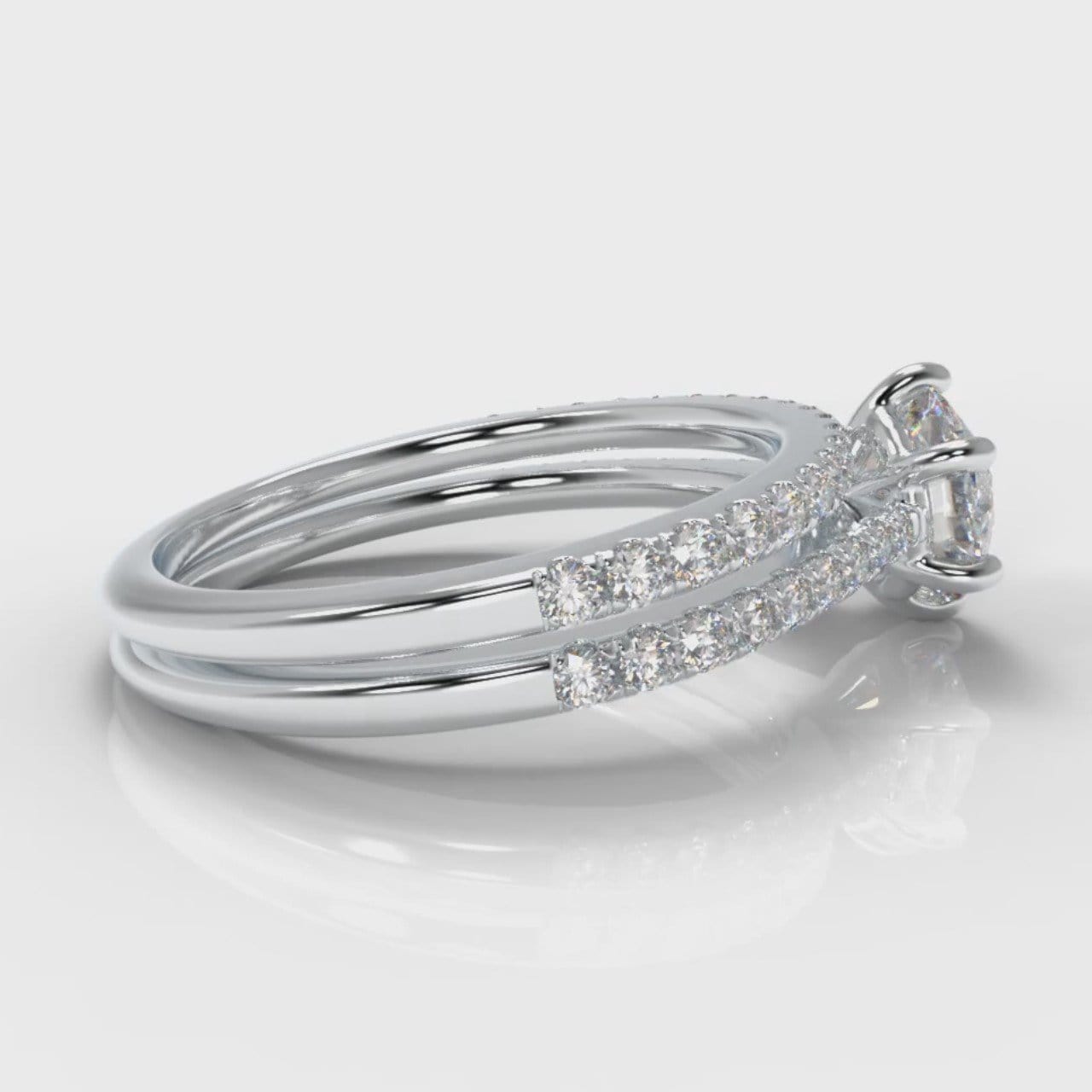 Star Petite Micropavé Round Brilliant Cut Diamond Bridal Set