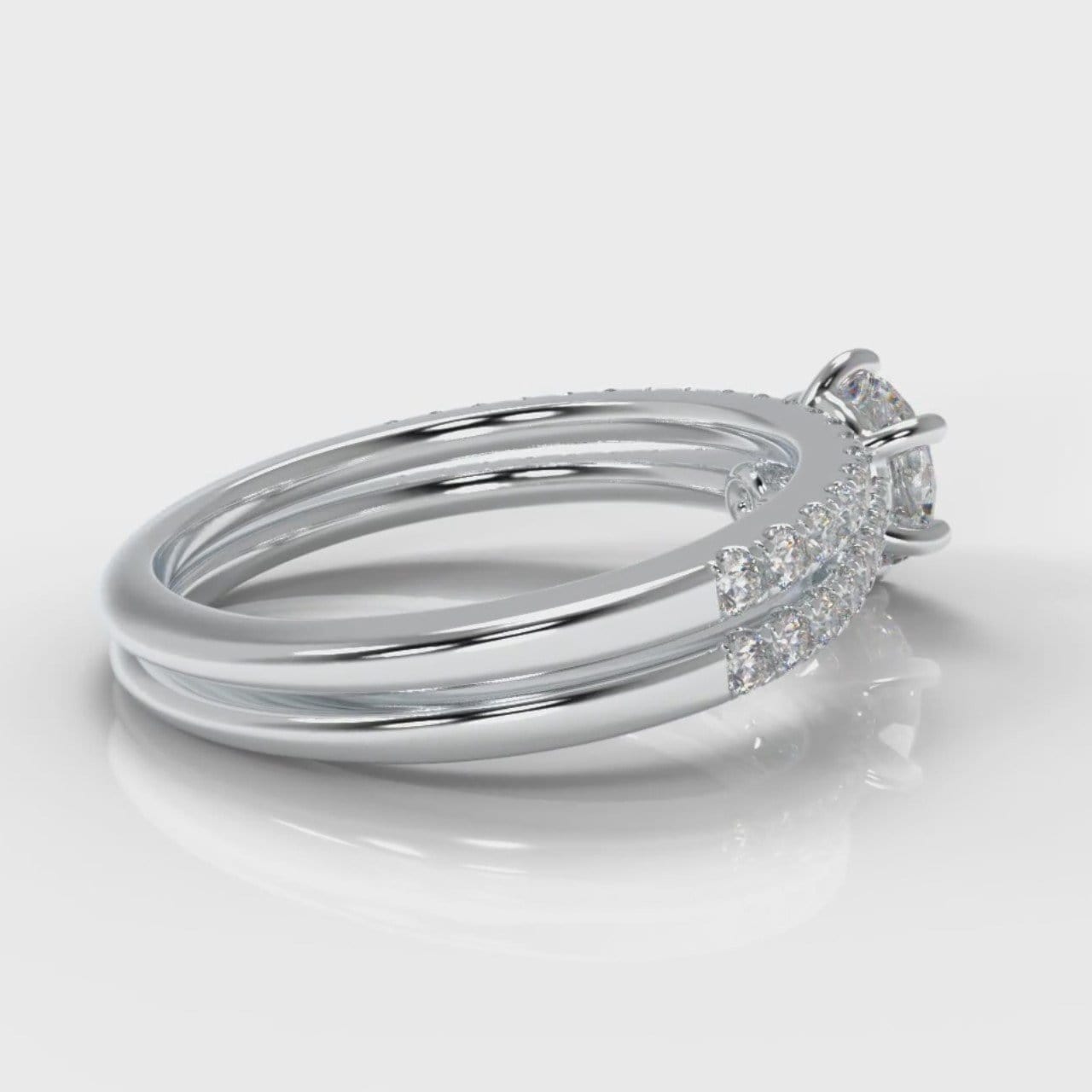 Star Petite Micropavé Round Brilliant Cut Diamond Bridal Set