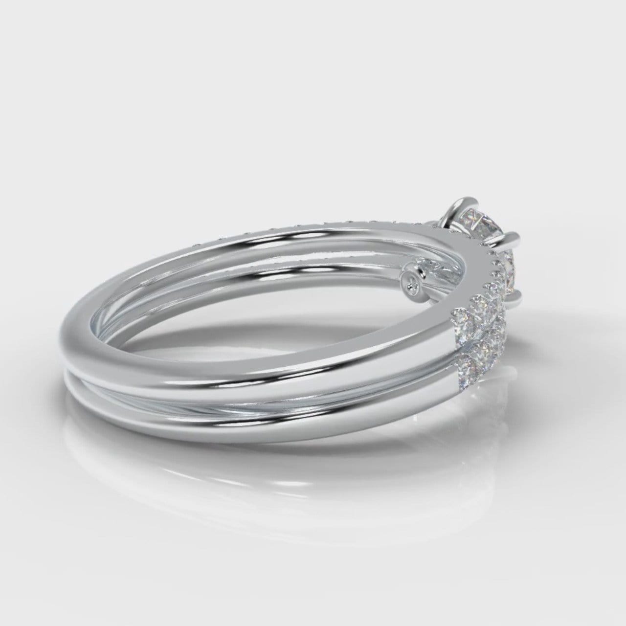 Star Petite Micropavé Round Brilliant Cut Diamond Bridal Set