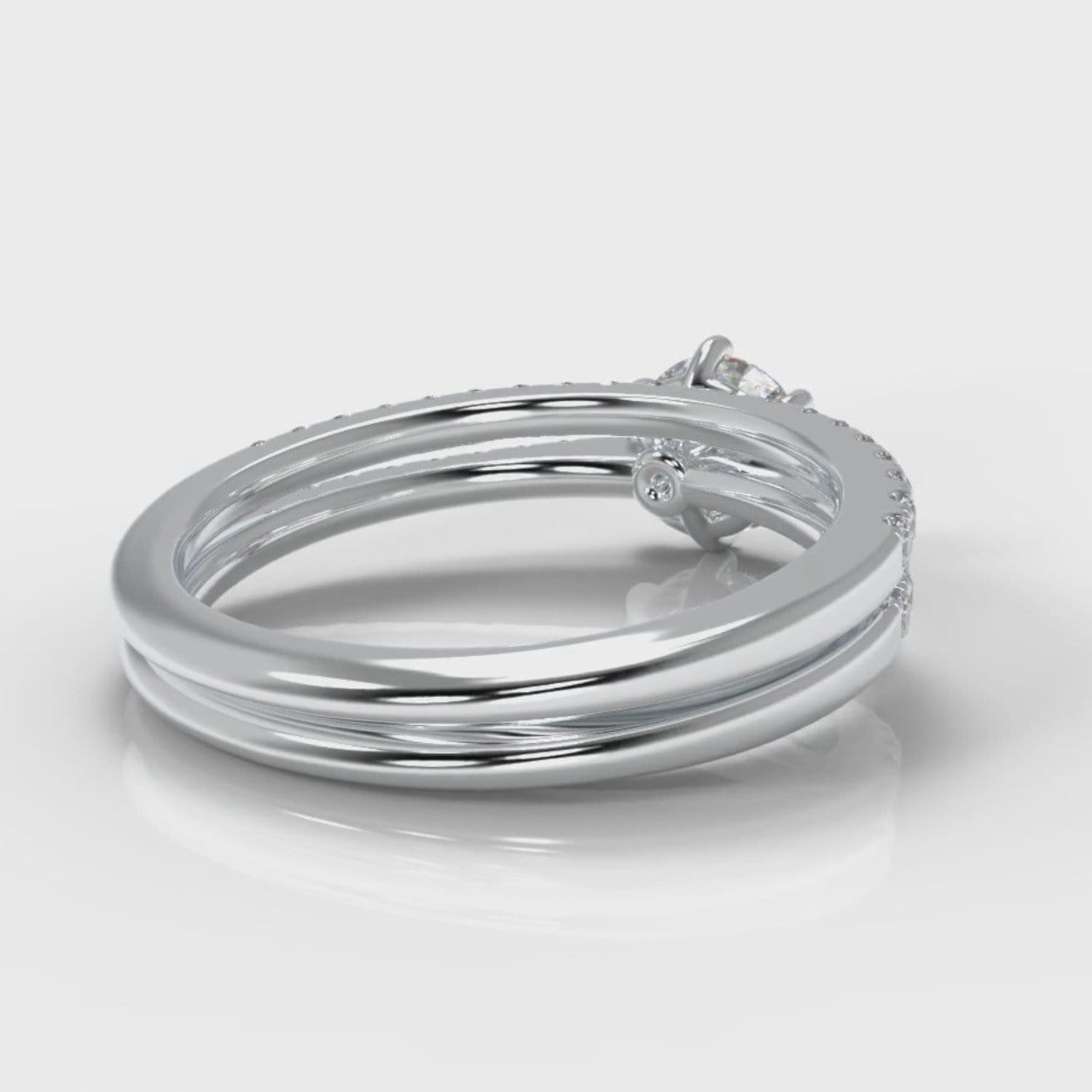 Star Petite Micropavé Round Brilliant Cut Diamond Bridal Set