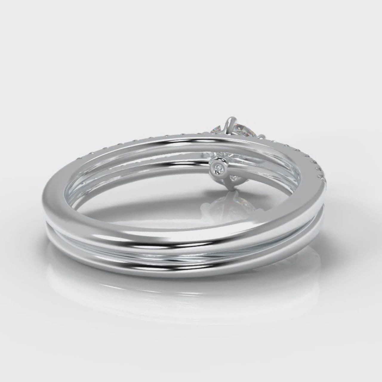 Star Petite Micropavé Round Brilliant Cut Diamond Bridal Set